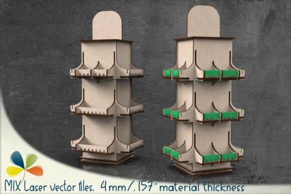 4mm Laser Cut Rotating Organizer Stand for Stands