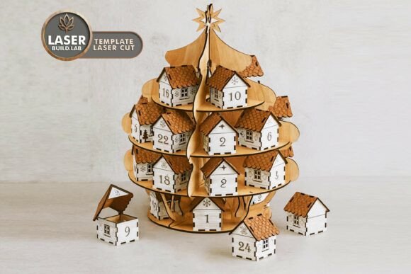 Advent Calendar - Laser Cut - 25 Houses