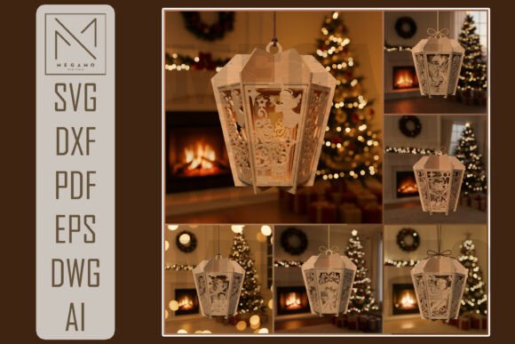 Christmas Hanging Lantern SVG: Laser Cutting for Winter Amp