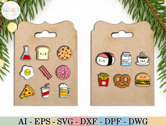 Cute Food Earrings SVG Bundle for Laser Cutting and Earrings
