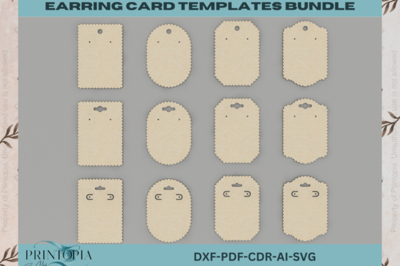 Earring Card SVG Bundle 132: Laser Cutting for Home Decor