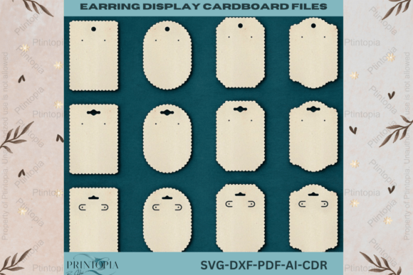 Earring Display Card Templates 236 for Laser Cutting and Other Home Decor