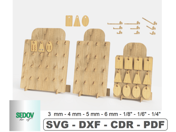 Earring Display Stand Laser Cut File for Modern Jewelry Brands