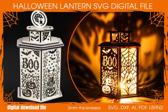 Haunted Halloween Lantern SVG File Review