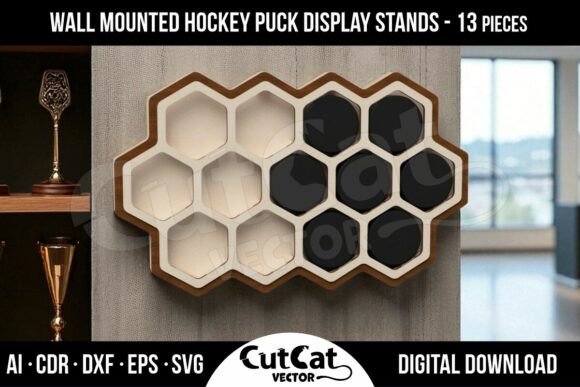 Hexagon Hockey Puck Wall Display: Laser Cutting for Wall Decor
