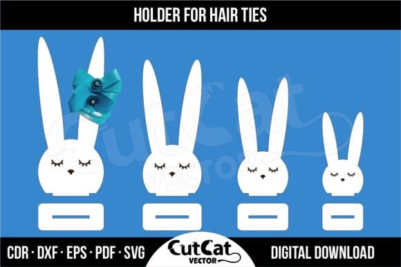 Holder for Hair Ties - 3 Types in 4 Size Laser Cutting Stands