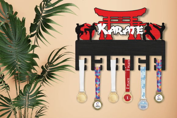 Karate Medal Holder Laser Cut SVG File for Stands