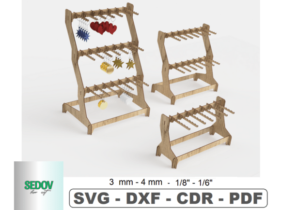 Keychain Display Stand Laser Cut 3 Size for Keychains