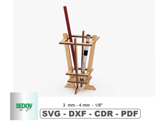 Laser Cut Pencil Holder Office Decor for Stands