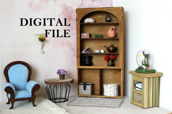 Miniature Display Cabinet Digital File for Laser Cutting & Other Toys Amp