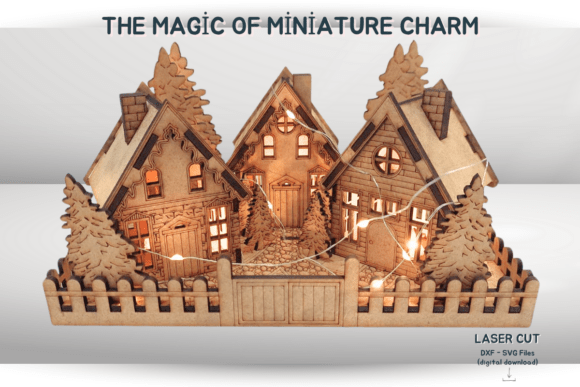 Miniature Village - LASER CUT - DXF SVG