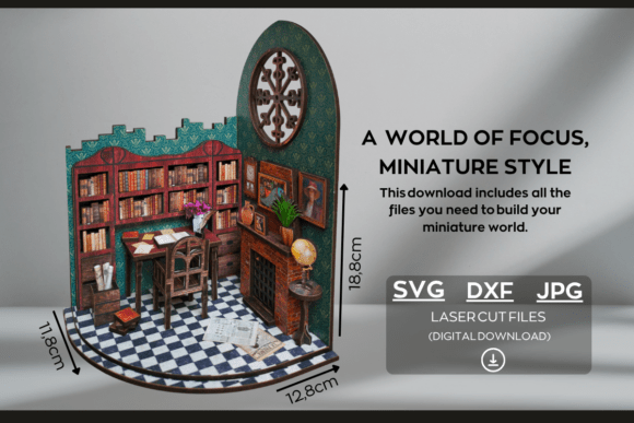 Miniature Workspace Design DXF- SVG- JPG for Laser Cutting and Other Art Amp