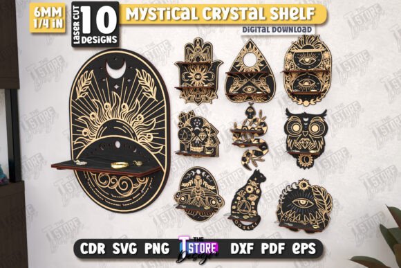Mystical Crystal Shelf Laser Cut Bundle: A Designer’s Review for Wall Decor