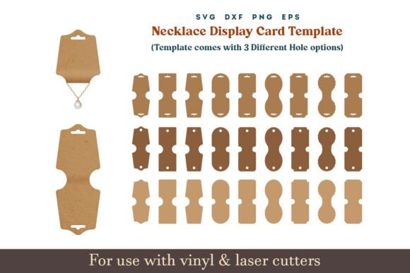 Necklace Display Card SVG Template for Laser Cutting and Cards