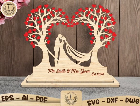 Personalized Wedding Heart Tree SVG: Laser Cutting & Valentine S Day