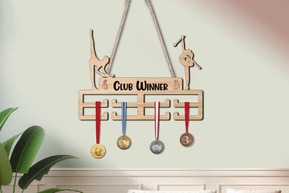 Rhythmic Gymnastics Club Women SVG Medal for Laser Cutting Stands