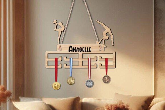 Rhythmic Gymnastics Woman SVG Medal Gift Laser Cutting Stands