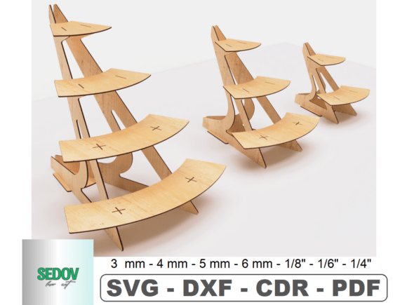 Rounded Stand Shelves Laser Cut for Modern Stands