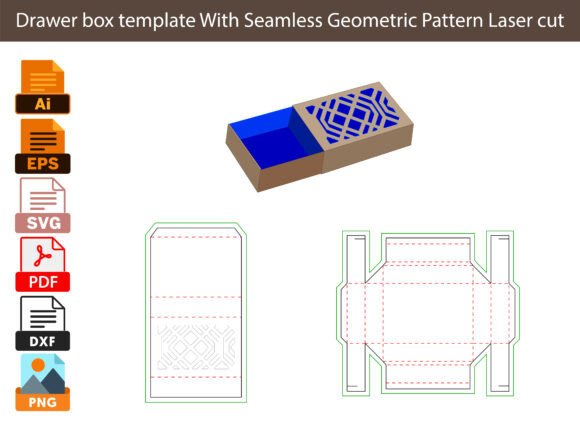 Sleeve Drawer Display Box Dieline for Laser Cutting Boxes