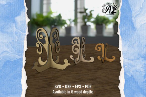 Three Sizes of Flourish Easel Art Stands for Laser Cutting Freebies