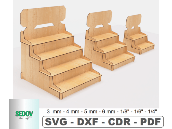 Trading Market Shelves Laser Cut Files for Modern Stands